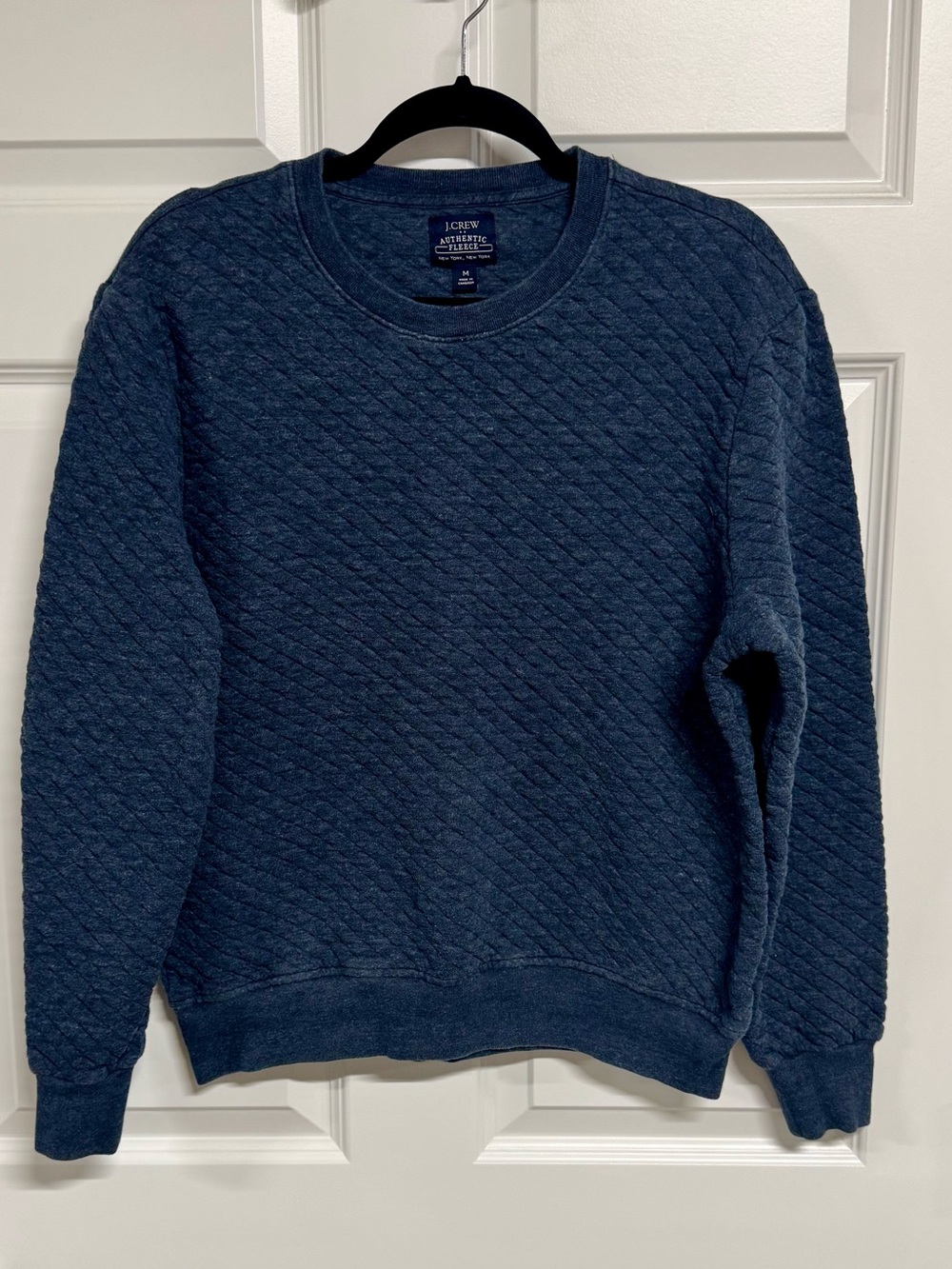 J. Crew Men’s Quilted Crewneck Sweatshirt - Navy M